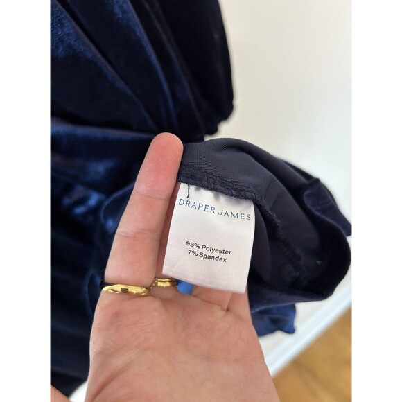 Draper James XL Velvet Dress Navy Blue Holiday Cocktail Party Long Sleeve Womens - Picture 3 of 4